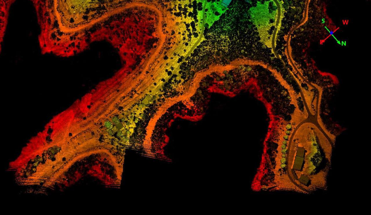 Visualización tridimensional de una nube de puntos del terreno